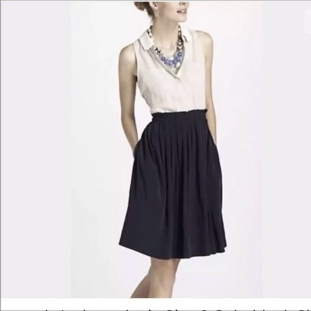 Anthropologie Two-Tone Sleeveless Midi Dress in Cream and Black